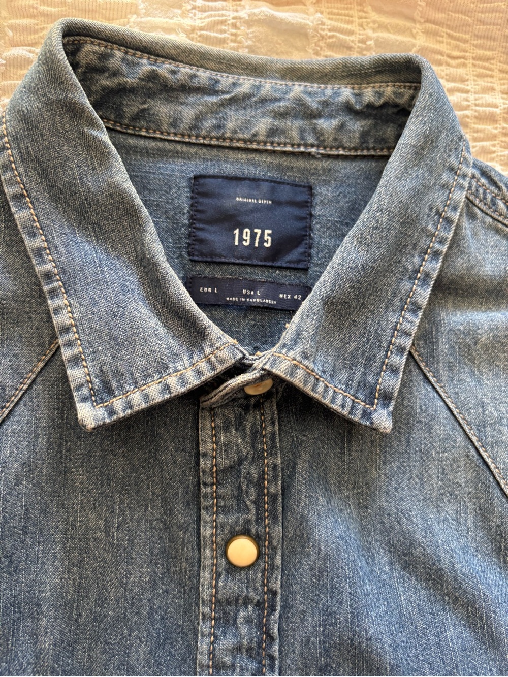 Zara Blue Denim Button-Down Shirt